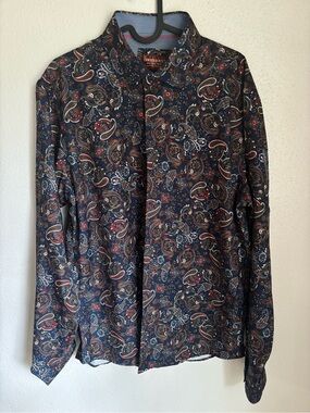 Consequence Men’s Blue/Multi-Colored Paisley Button-Up Shirt